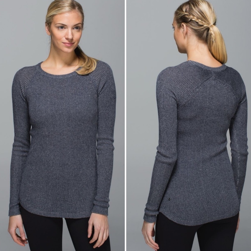 Lululemon Cabin Yogi Long Sleeve Inkwell / Heathered Medium Grey